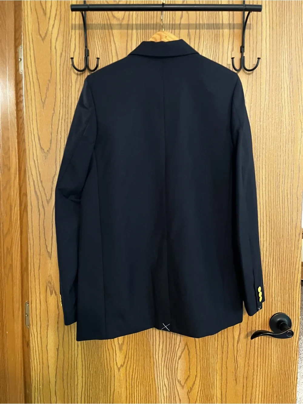 NWOT Lands' End Boys’ Sz 18 Deep Navy Hopsack Blazer with Gold Buttons
